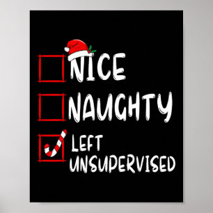 Póster Naughty Dejó A Navidades No Vigilados Lista Fami