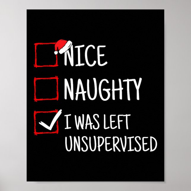 Póster Naughty Dejó Navidades Graciosos Sin Supervisión (Frente)