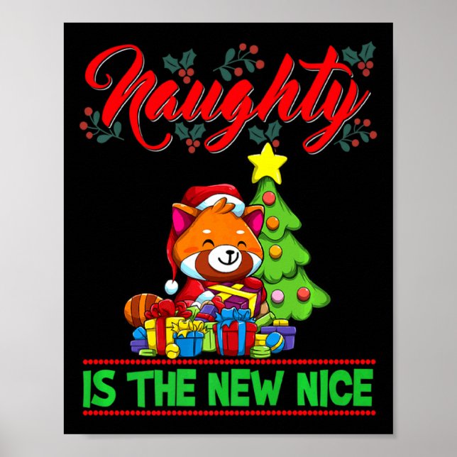 Póster Naughty Is The New Nice Christmas Santa Xmas Premi (Frente)