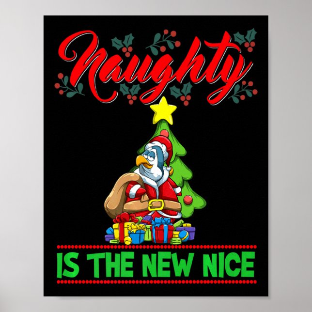 Póster Naughty Is The New Nice Christmas Santa Xmas Premi (Frente)