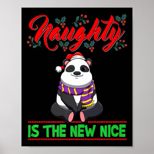 Póster Naughty Is The New Nice Christmas Santa Xmas Premi (Frente)