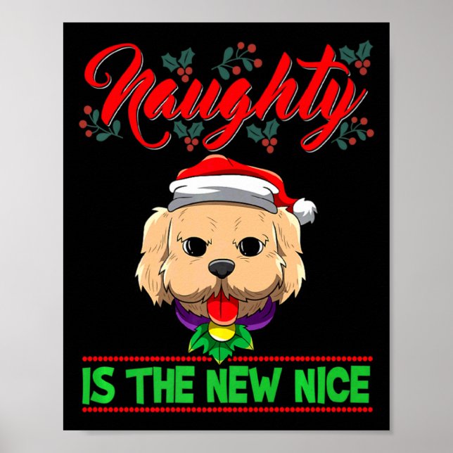 Póster Naughty Is The New Nice Christmas Santa Xmas Premi (Frente)