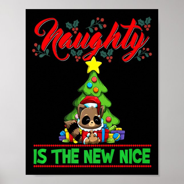 Póster Naughty Is The New Nice Christmas Santa Xmas Premi (Frente)