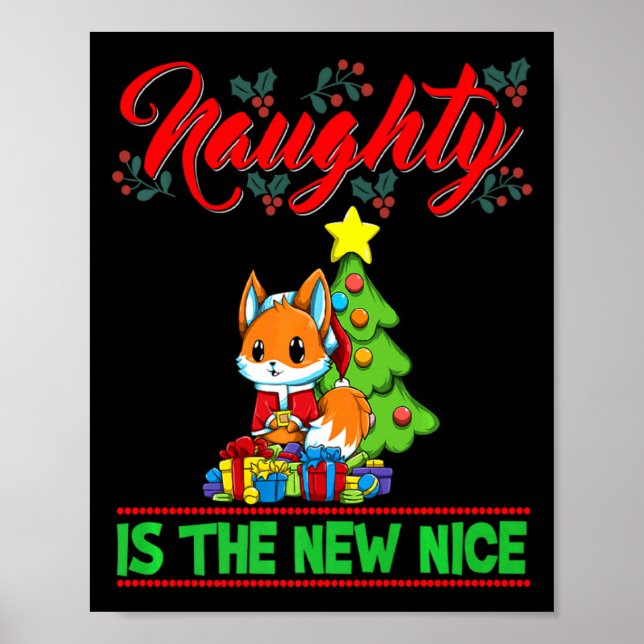 Póster Naughty Is The New Nice Christmas Santa Xmas Premi (Frente)