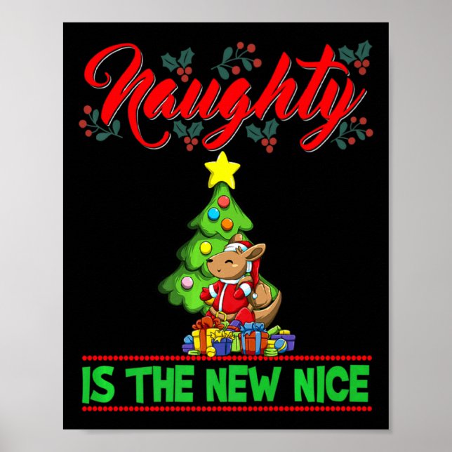 Póster Naughty Is The New Nice Christmas Santa Xmas Premi (Frente)