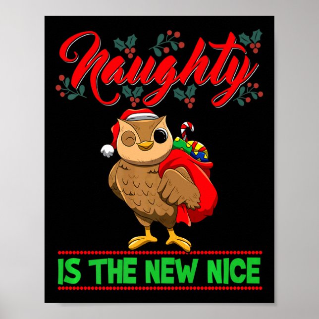Póster Naughty Is The New Nice Christmas Santa Xmas Premi (Frente)