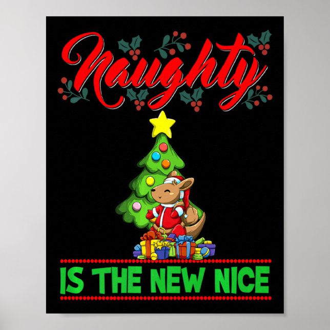 Póster Naughty Is The New Nice Christmas Santa Xmas Premi (Frente)