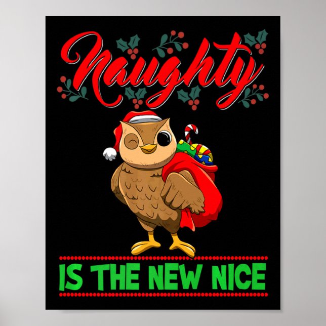 Póster Naughty Is The New Nice Christmas Santa Xmas Premi (Frente)