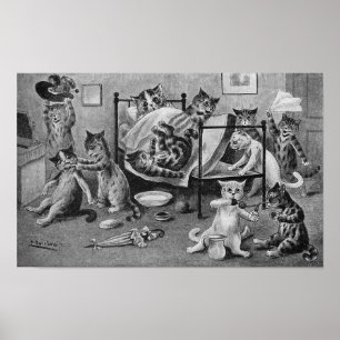 Póster Naughty Kittens, Louis Wain