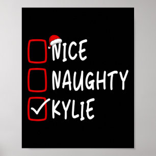 Póster Naughty Kylie Navidades de nombres personalizados 