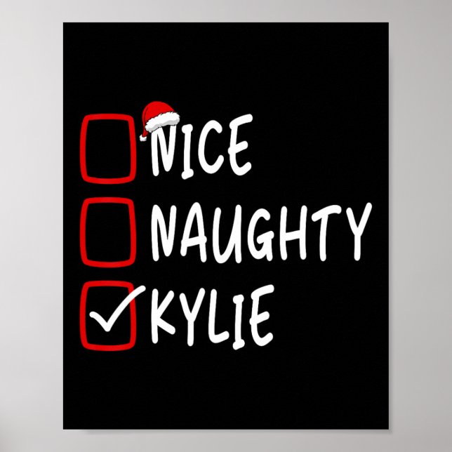 Póster Naughty Kylie Navidades de nombres personalizados  (Frente)