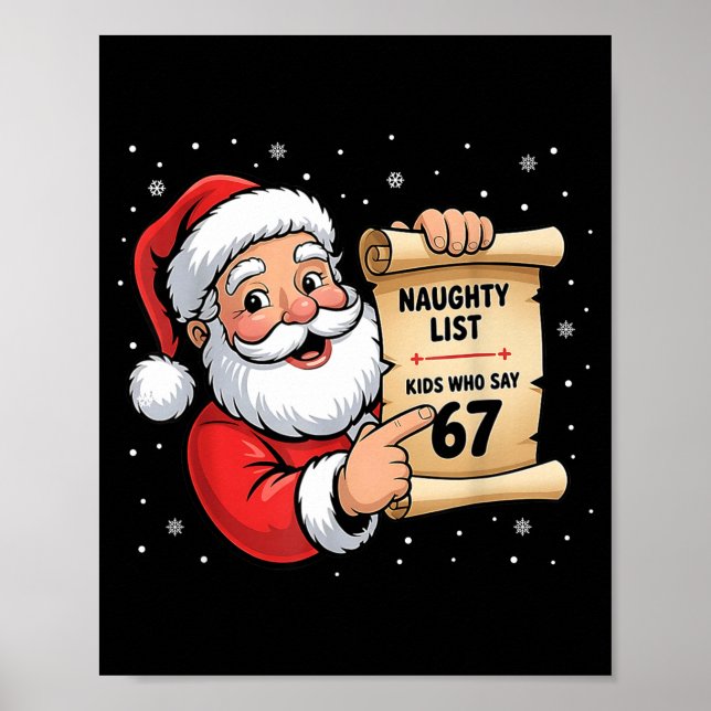 Póster Naughty List Kids Who Say 67 Christmas Six Seven S (Frente)