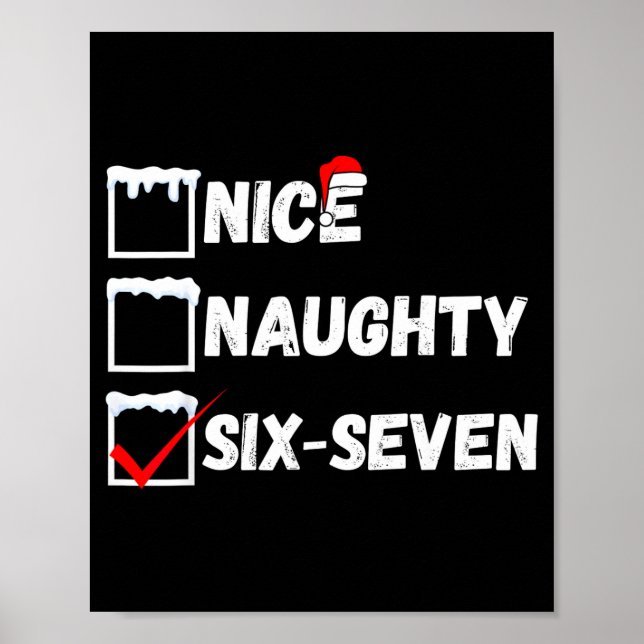 Póster Naughty Nice 67 Christmas Checklist Fun Six Seven  (Frente)