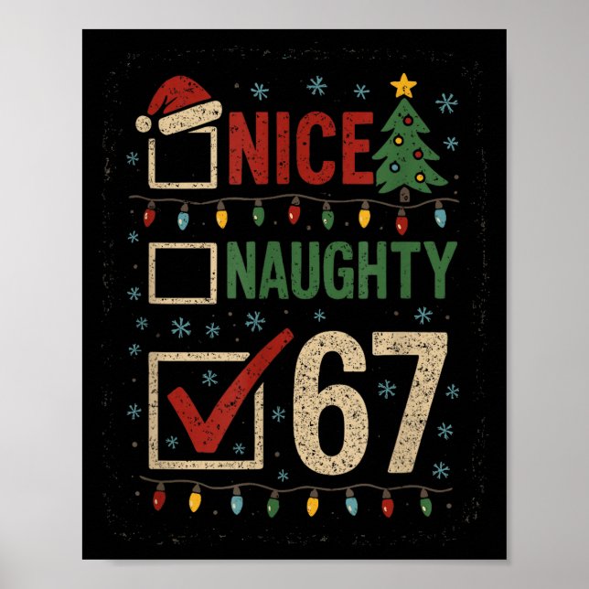 Póster Naughty Nice 67 Christmas Humor  (Frente)