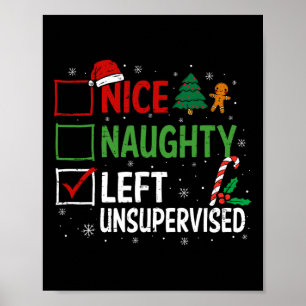 Póster Naughty Nice Dejó A Los Navidades Pajamas S Sin Su