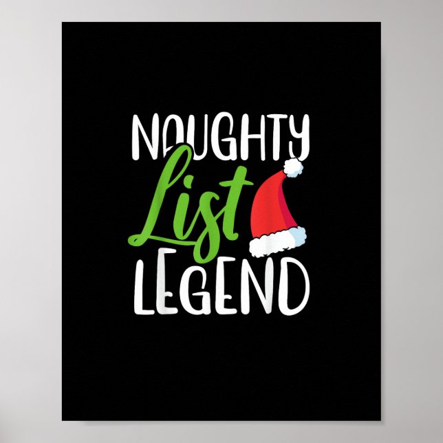 Póster Naughty Nice Holiday List Funny Seasonal Humor  (Frente)