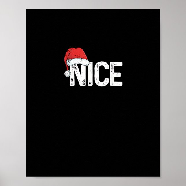 Póster Naughty Or Nice Matching Christmas Funny Design  (Frente)
