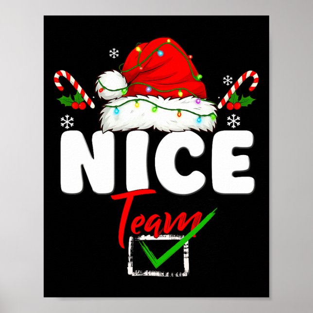 Póster Naughty Or Nice Team Matching Christmas Pajama Men (Frente)