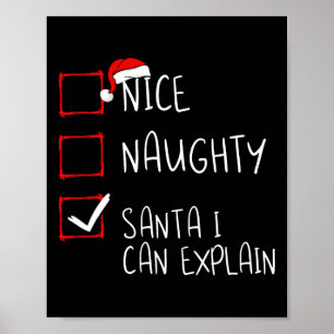 Póster Naughty Santa I puede explicar la lista de Navidad