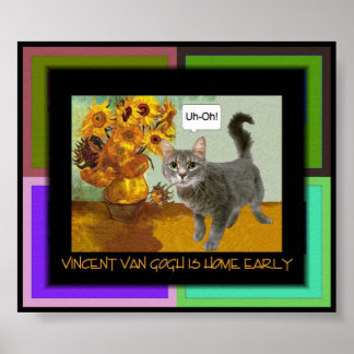 Póster Naughty Van Gogh Cat 3