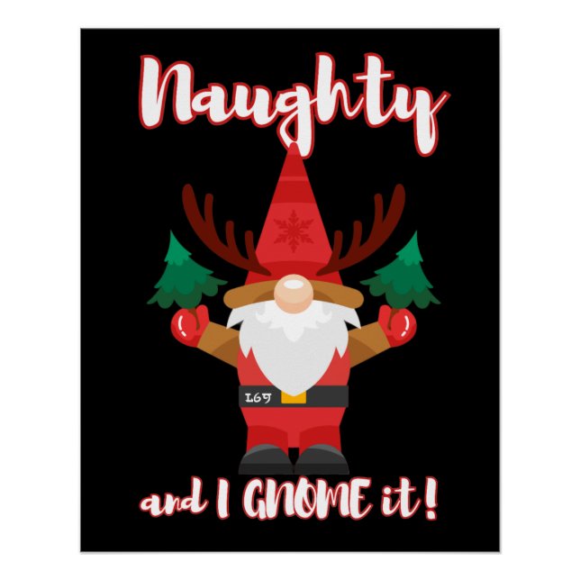 Póster NAUGHTY Y YO GNOME navidades graciosos (Anverso)