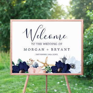 Póster Náutica moderna Boda floral Gran acogida