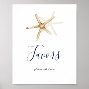 Póster Náutica moderna Rótulo Starfish Wedding Favors