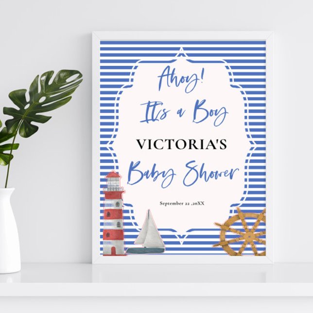 Póster Nautical Blue es un joven signo de bienvenida de B (Subido por el creador)