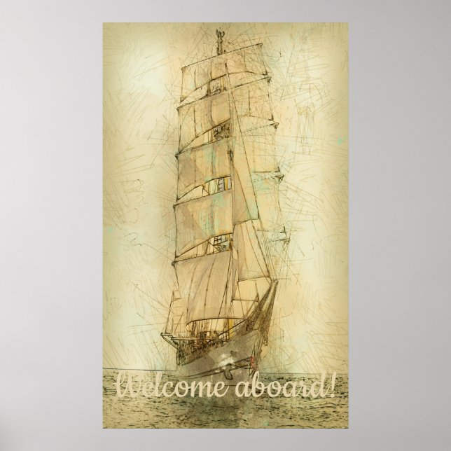 Póster Nautical Classic Ship (Neutral) (Frente)