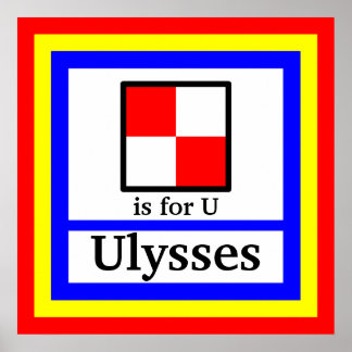 Póster Nautical Flag is for U and Your Child's Name