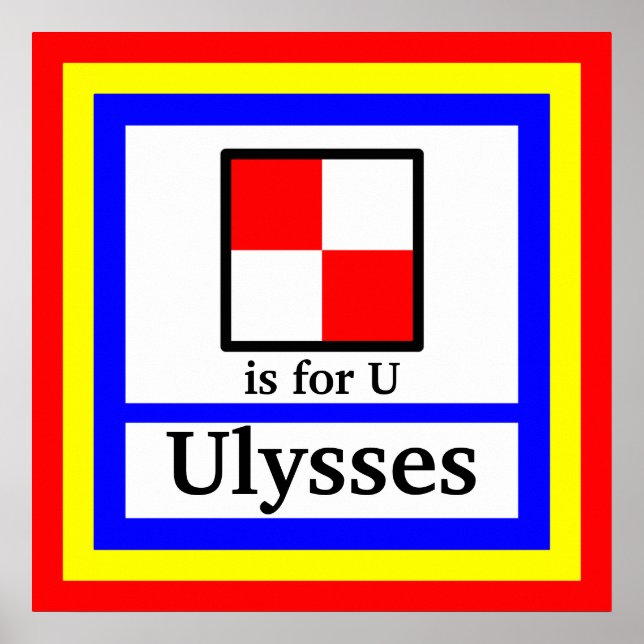 Póster Nautical Flag is for U and Your Child's Name (Frente)