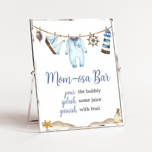 Póster Nautical Sailor Ahoy Baby Shower Mom Osa Bar