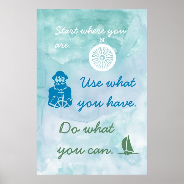 Póster Nautical Themed Motivation (Frente)
