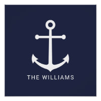 Nautical White Anchor y nombre personalizado en az