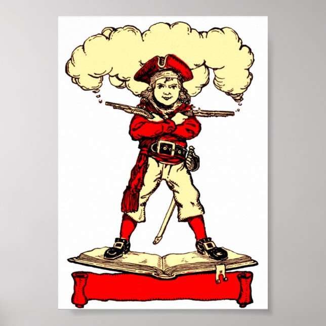 Poster Náutico De Pequeño Pirata De Arte (Frente)