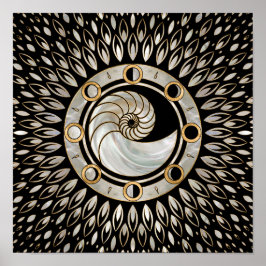 Póster Nautilus Shell - Fases de la luna