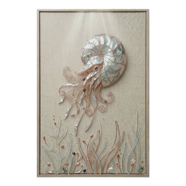 Póster Nautilus Shell Ocean Wall Art (Anverso)