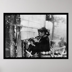 Póster Navajo Indian Weaver 1912