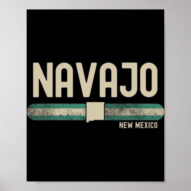 Póster Navajo Nm New Mexico Travel &amp; 80s Style  (Frente)