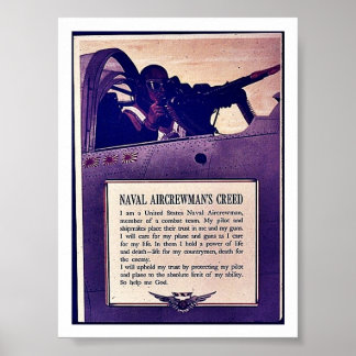 Póster Naval Aircrewman'a Creed