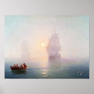 Póster Naval Ship Ivan Aivazovsky seascape waterscape sea