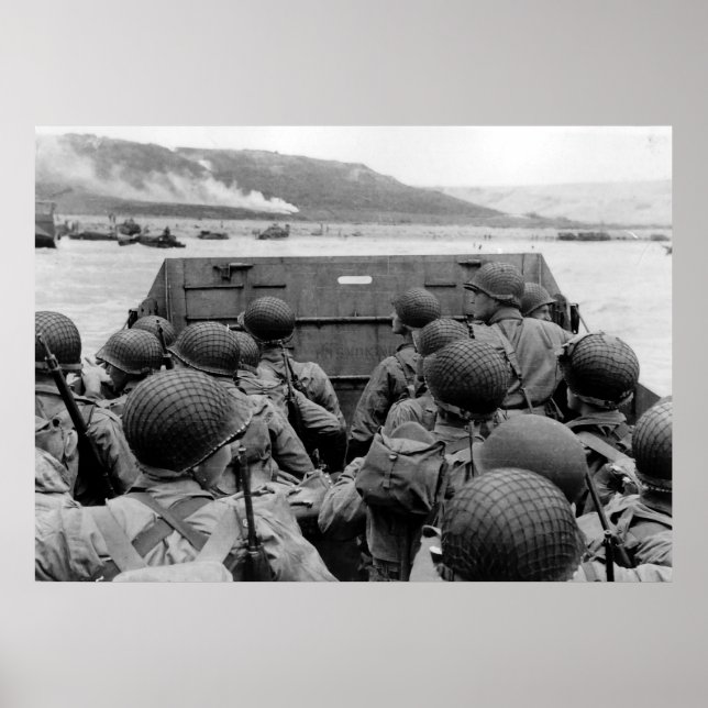 Póster Nave de desembarque LCVP cerca de la playa de Omah (Frente)