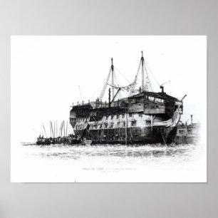 Póster Nave de la prisión en el puerto de Portsmouth
