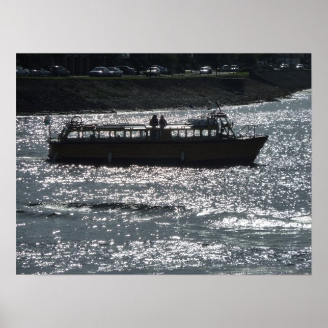 Póster Nave de placer, puerto de la bahía de Cardiff (Frente)