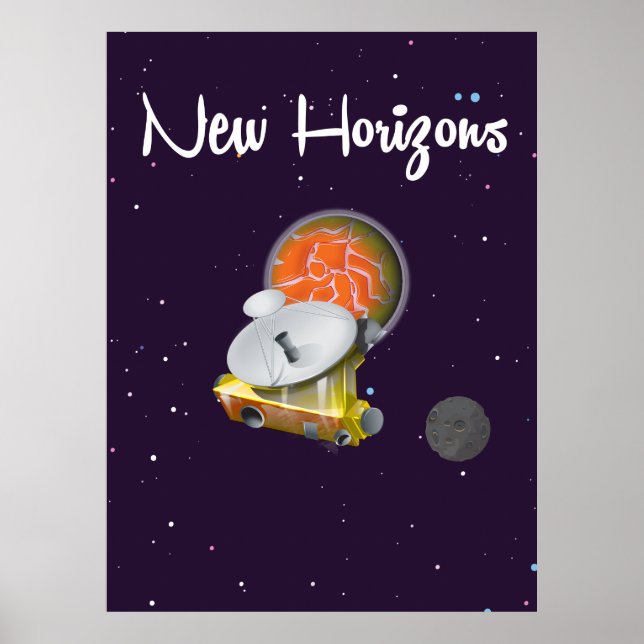 Póster Nave espacial New Horizons en Pluto Post Card (Frente)
