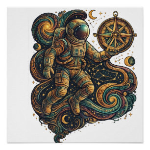 Póster Navega por las Estrellas – Cósmico Inspirador