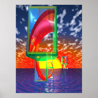 Póster Navegación dorada por la espiral del sol