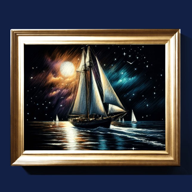Póster Navegación nocturna dura de dibujo en pasto (Subido por el creador)