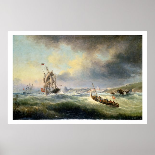 Póster Navegación por la costa española, 1845 (Frente)