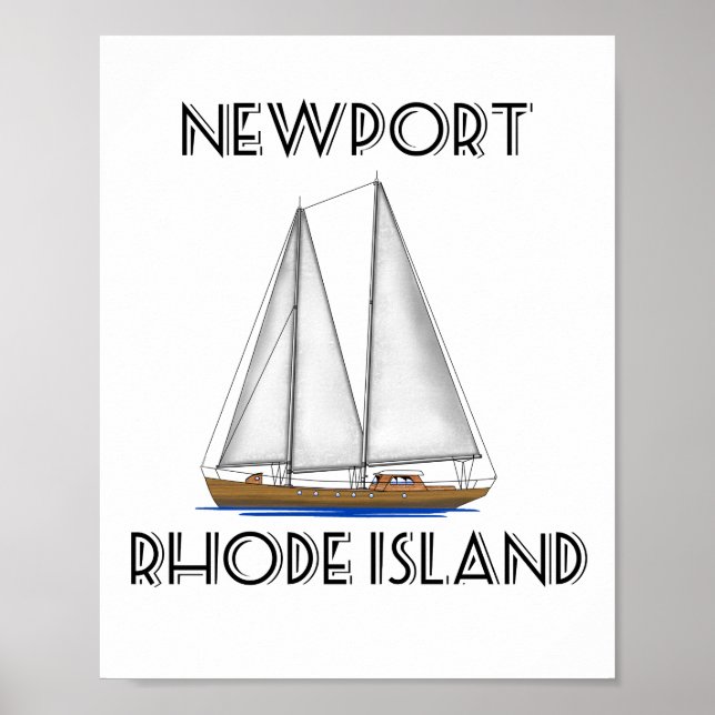 Póster Navegación por la isla Rhode de Newport (Frente)